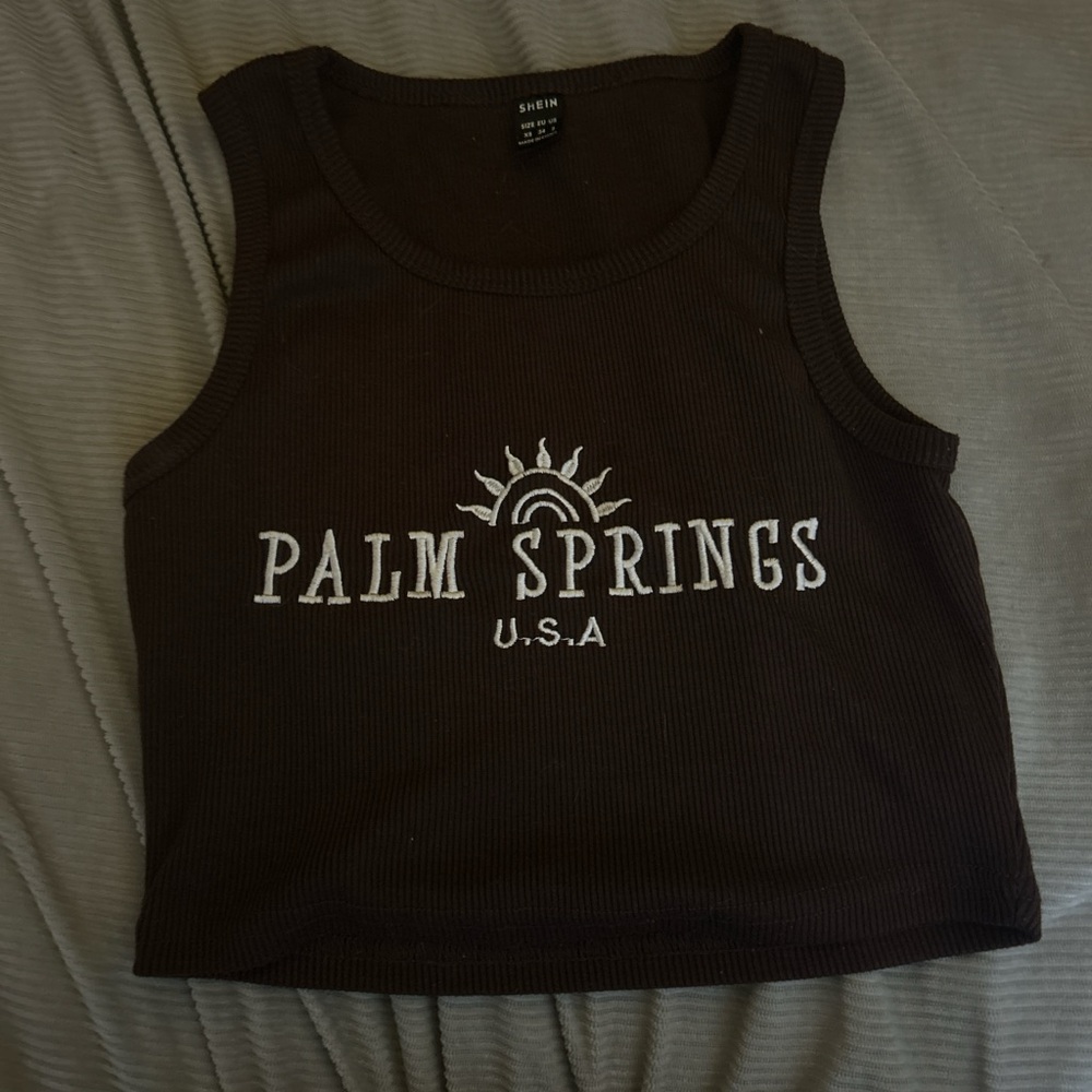 SHEIN Brown Ribbed Top